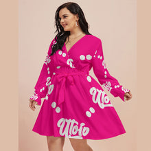 Load image into Gallery viewer, UTO IV Women's V-neck Dress With Waistband (Plus Size)