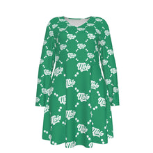 Load image into Gallery viewer, UTO IV Women's V-neck Long Sleeve Dress(Plus Size)