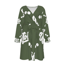 Load image into Gallery viewer, UTO IV Women's V-neck Dress With Waistband (Plus Size)