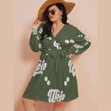 Load image into Gallery viewer, UTO IV Women's V-neck Dress With Waistband (Plus Size)