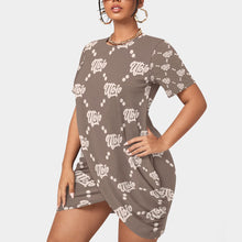 Load image into Gallery viewer, UTO IV Women’s Stacked Hem Dress With Short Sleeve(Plus Size)