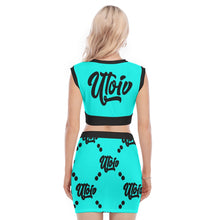 Load image into Gallery viewer, UTO IV Women's Collarless V Collar Vest Skirt Suit