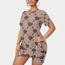 Load image into Gallery viewer, UTO IV Women’s Stacked Hem Dress With Short Sleeve(Plus Size)