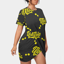 Load image into Gallery viewer, UTO IV Women’s Stacked Hem Dress With Short Sleeve(Plus Size)