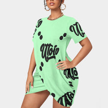 Load image into Gallery viewer, UTO IV Women’s Stacked Hem Dress With Short Sleeve(Plus Size)