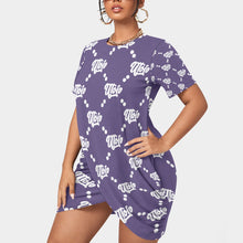 Load image into Gallery viewer, UTO IV Women’s Stacked Hem Dress With Short Sleeve(Plus Size)