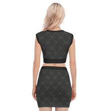 Load image into Gallery viewer, UTO IV "Midnight" Women's Collarless V Collar Vest Skirt Suit