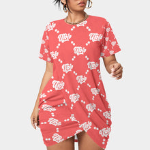 Load image into Gallery viewer, UTO IV Women’s Stacked Hem Dress With Short Sleeve(Plus Size)