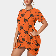 Load image into Gallery viewer, UTO IV Women’s Stacked Hem Dress With Short Sleeve(Plus Size)