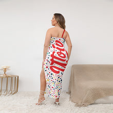 Load image into Gallery viewer, UTO IV Women's Oblique-Shoulder Exposure Dress With Side Split (Plus Size)