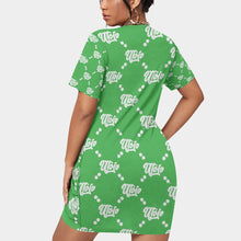 Load image into Gallery viewer, UTO IV Women’s Stacked Hem Dress With Short Sleeve(Plus Size)