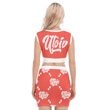 Load image into Gallery viewer, UTO IV Women's Collarless V Collar Vest Skirt Suit