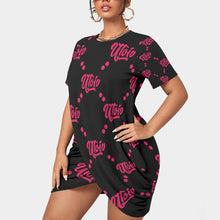 Load image into Gallery viewer, UTO IV Women’s Stacked Hem Dress With Short Sleeve(Plus Size)
