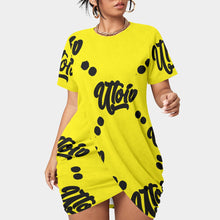 Load image into Gallery viewer, UTO IV Women’s Stacked Hem Dress With Short Sleeve(Plus Size)