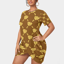 Load image into Gallery viewer, UTO IV Women’s Stacked Hem Dress With Short Sleeve(Plus Size)