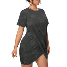 Load image into Gallery viewer, UTO IV "Midnight" Women’s Stacked Hem Dress With Short Sleeve(Plus Size)