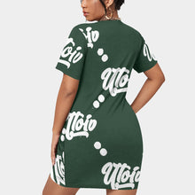 Load image into Gallery viewer, UTO IV Women’s Stacked Hem Dress With Short Sleeve(Plus Size)