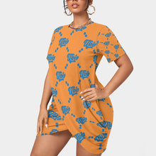 Load image into Gallery viewer, UTO IV Women’s Stacked Hem Dress With Short Sleeve(Plus Size)