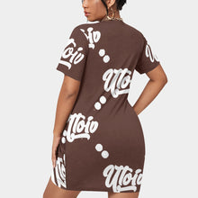 Load image into Gallery viewer, UTO IV Women’s Stacked Hem Dress With Short Sleeve(Plus Size)