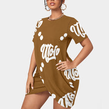 Load image into Gallery viewer, UTO IV Women’s Stacked Hem Dress With Short Sleeve(Plus Size)