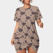 Load image into Gallery viewer, UTO IV Women’s Stacked Hem Dress With Short Sleeve(Plus Size)
