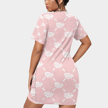 Load image into Gallery viewer, UTO IV Women’s Stacked Hem Dress With Short Sleeve(Plus Size)
