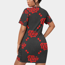 Load image into Gallery viewer, UTO IV Women’s Stacked Hem Dress With Short Sleeve(Plus Size)
