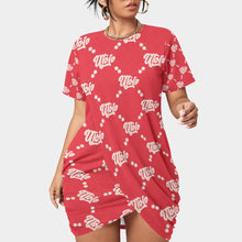 Load image into Gallery viewer, UTO IV Women’s Stacked Hem Dress With Short Sleeve(Plus Size)