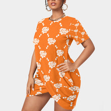 Load image into Gallery viewer, UTO IV Women’s Stacked Hem Dress With Short Sleeve(Plus Size)