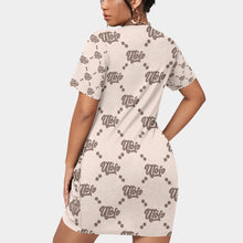 Load image into Gallery viewer, UTO IV Women’s Stacked Hem Dress With Short Sleeve(Plus Size)