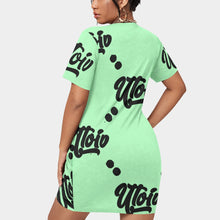 Load image into Gallery viewer, UTO IV Women’s Stacked Hem Dress With Short Sleeve(Plus Size)