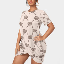 Load image into Gallery viewer, UTO IV Women’s Stacked Hem Dress With Short Sleeve(Plus Size)