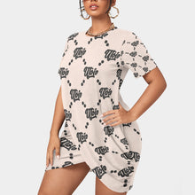 Load image into Gallery viewer, UTO IV Women’s Stacked Hem Dress With Short Sleeve(Plus Size)