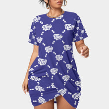 Load image into Gallery viewer, UTO IV Women’s Stacked Hem Dress With Short Sleeve(Plus Size)