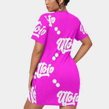 Load image into Gallery viewer, UTO IV Women’s Stacked Hem Dress With Short Sleeve(Plus Size)