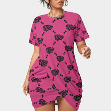 Load image into Gallery viewer, UTO IV Women’s Stacked Hem Dress With Short Sleeve(Plus Size)
