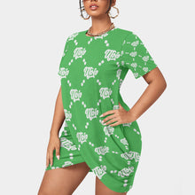 Load image into Gallery viewer, UTO IV Women’s Stacked Hem Dress With Short Sleeve(Plus Size)