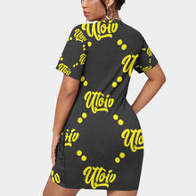 Load image into Gallery viewer, UTO IV Women’s Stacked Hem Dress With Short Sleeve(Plus Size)