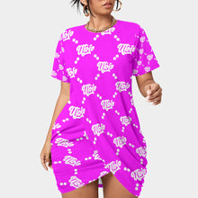 Load image into Gallery viewer, UTO IV Women’s Stacked Hem Dress With Short Sleeve(Plus Size)