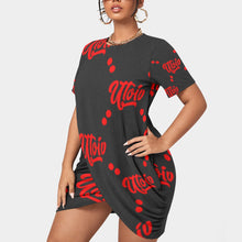 Load image into Gallery viewer, UTO IV Women’s Stacked Hem Dress With Short Sleeve(Plus Size)