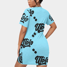 Load image into Gallery viewer, UTO IV Women’s Stacked Hem Dress With Short Sleeve(Plus Size)