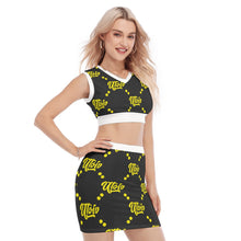 Load image into Gallery viewer, UTO IV "Eyelash Viper" Women's Collarless V Collar Vest Skirt Suit