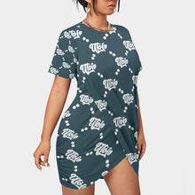 Load image into Gallery viewer, UTO IV Women’s Stacked Hem Dress With Short Sleeve(Plus Size)