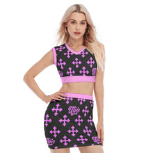 Load image into Gallery viewer, UTO IV Women's Collarless V Collar Vest Skirt Suit