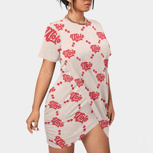 Load image into Gallery viewer, UTO IV "Cheesecake" Women’s Stacked Hem Dress With Short Sleeve(Plus Size)