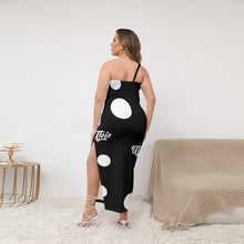 Load image into Gallery viewer, UTO IV Women's Oblique-Shoulder Exposure Dress With Side Split (Plus Size)