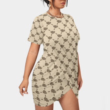Load image into Gallery viewer, UTO IV Women’s Stacked Hem Dress With Short Sleeve(Plus Size)