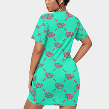 Load image into Gallery viewer, UTO IV Women’s Stacked Hem Dress With Short Sleeve(Plus Size)
