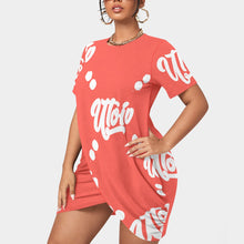 Load image into Gallery viewer, UTO IV Women’s Stacked Hem Dress With Short Sleeve(Plus Size)