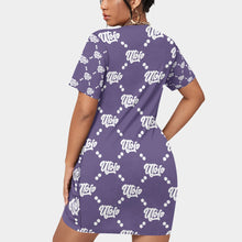 Load image into Gallery viewer, UTO IV Women’s Stacked Hem Dress With Short Sleeve(Plus Size)